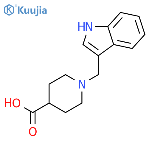 1-(1H-Indol-3-ylmethyl)piperidine-4-carboxylicacid structure