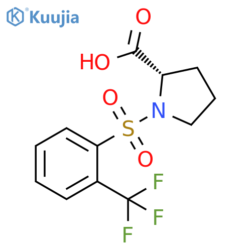 1-[2-(trifluoromethyl)benzenesulfonyl]pyrrolidine-2-carboxylic acid structure