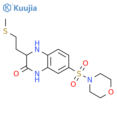 3-[2-(methylsulfanyl)ethyl]-7-(morpholine-4-sulfonyl)-1,2,3,4-tetrahydroquinoxalin-2-one structure