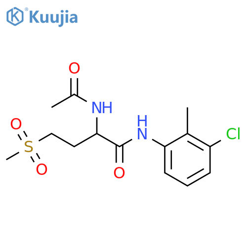 N-(3-chloro-2-methylphenyl)-2-acetamido-4-methanesulfonylbutanamide structure