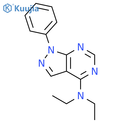 1H-PYRAZOLO[3,4-D]PYRIMIDIN-4-AMINE, N,N-DIETHYL-1-PHENYL- structure