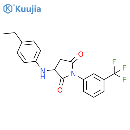 3-[(4-ethylphenyl)amino]-1-[3-(trifluoromethyl)phenyl]pyrrolidine-2,5-dione structure