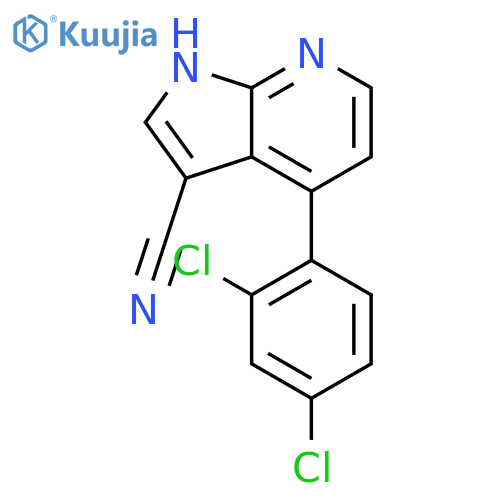 4-(2,4-Dichlorophenyl)-1H-pyrrolo[2,3-b]pyridine-3-carbonitrile structure