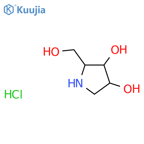 (2R,3S,4R)-2-(Hydroxymethyl)pyrrolidine-3,4-diol hydrochloride structure