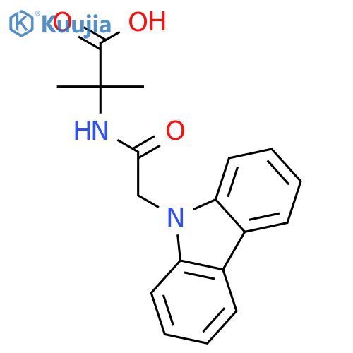 2-[(2-carbazol-9-ylacetyl)amino]-2-methylpropanoic Acid structure