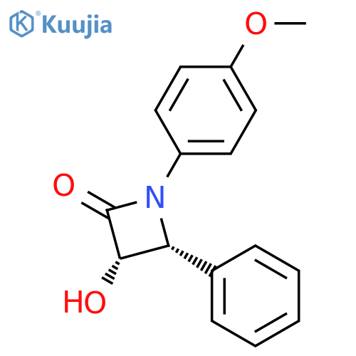 2-AZETIDINONE, 3-HYDROXY-1-(4-METHOXYPHENYL)-4-PHENYL-, (3S,4R)- structure