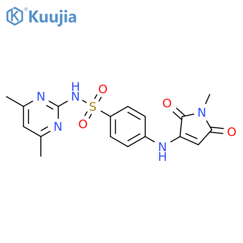 N-(4,6-dimethylpyrimidin-2-yl)-4-[(1-methyl-2,5-dioxo-2,5-dihydro-1H-pyrrol-3-yl)amino]benzene-1-sulfonamide structure