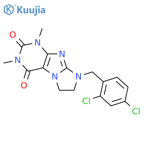 8-[(2,4-dichlorophenyl)methyl]-1,3-dimethyl-1H,2H,3H,4H,6H,7H,8H-imidazo[1,2-g]purine-2,4-dione structure