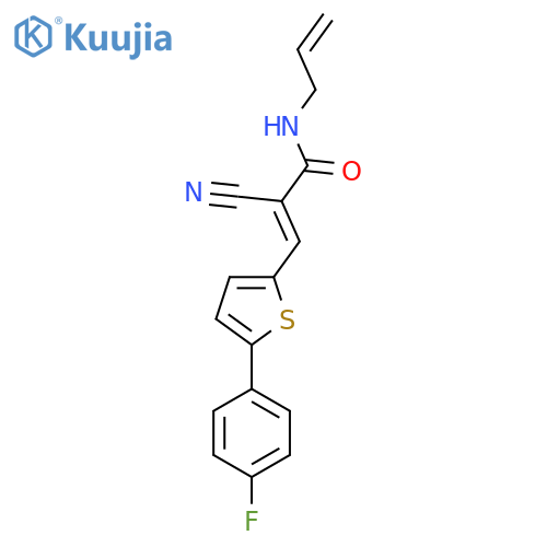2-cyano-3-[5-(4-fluorophenyl)thiophen-2-yl]-N-(prop-2-en-1-yl)prop-2-enamide structure