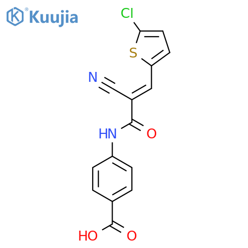 4-[3-(5-Chlorothiophen-2-yl)-2-cyanoprop-2-enamido]benzoic acid structure