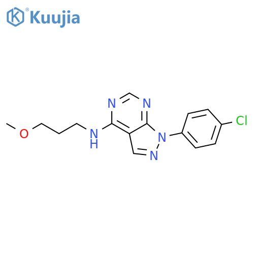 1-(4-chlorophenyl)-N-(3-methoxypropyl)-1H-pyrazolo[3,4-d]pyrimidin-4-amine structure
