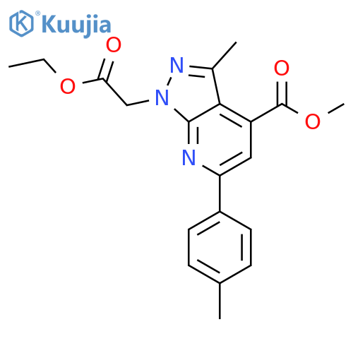 methyl 1-(2-ethoxy-2-oxoethyl)-3-methyl-6-(4-methylphenyl)-1H-pyrazolo3,4-bpyridine-4-carboxylate structure
