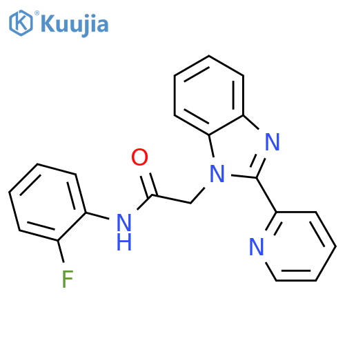 N-(2-fluorophenyl)-2-[2-(pyridin-2-yl)-1H-1,3-benzodiazol-1-yl]acetamide structure
