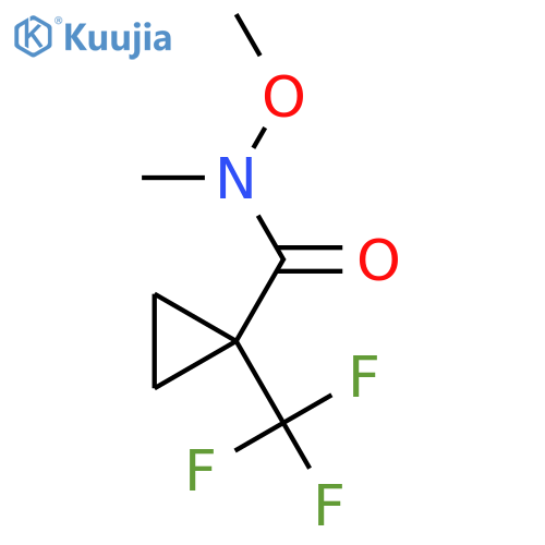N-methoxy-N-methyl-1-(trifluoromethyl)cyclopropane-1-carboxamide structure