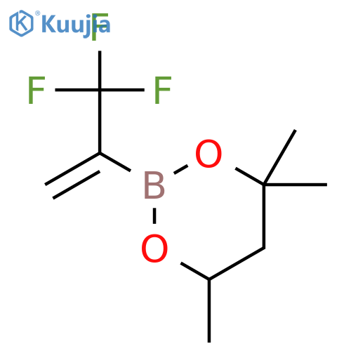 4,4,6-trimethyl-2-[1-(trifluoromethyl)vinyl]-1,3,2-dioxaborinane structure
