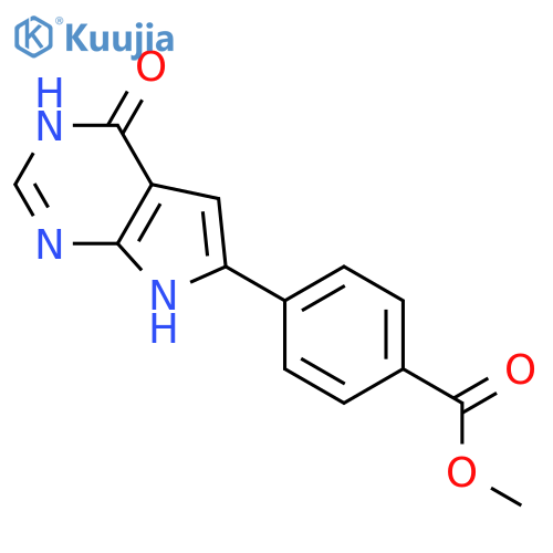Methyl 4-(4-oxo-4,7-dihydro-3H-pyrrolo[2,3-d]pyrimidin-6-yl)benzoate structure