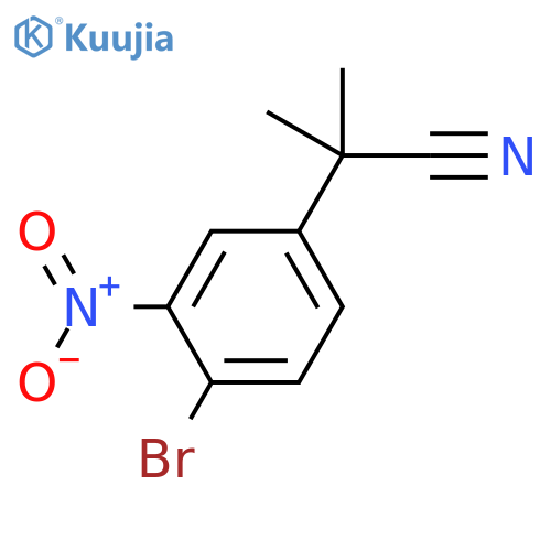 2-(4-bromo-3-nitrophenyl)-2-methylpropanenitrile structure