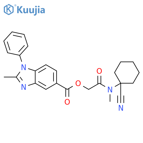 2-[(1-Cyanocyclohexyl)methylamino]-2-oxoethyl 2-methyl-1-phenyl-1H-benzimidazole-5-carboxylate structure