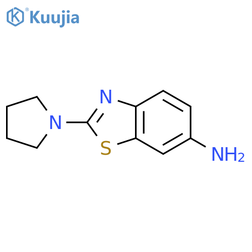 2-(Pyrrolidin-1-yl)-1,3-benzothiazol-6-amine structure