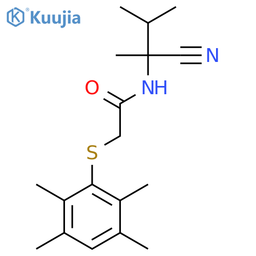 N-(1-cyano-1,2-dimethylpropyl)-2-[(2,3,5,6-tetramethylphenyl)sulfanyl]acetamide structure