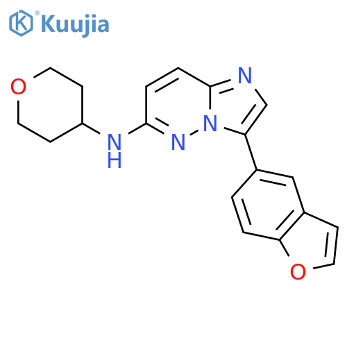 3-(1-benzofuran-5-yl)-N-(oxan-4-yl)imidazo1,2-bpyridazin-6-amine structure
