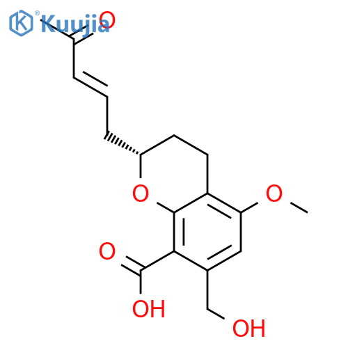 2H-1-Benzopyran-8-carboxylicacid, 3,4-dihydro-7-(hydroxymethyl)-5-methoxy-4-oxo-2-(1E)-1-penten-1-yl-,(2S)- structure