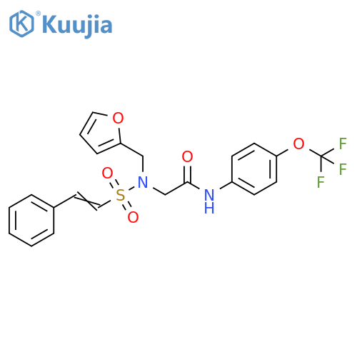 2-[(2-Furanylmethyl)[(2-phenylethenyl)sulfonyl]amino]-N-[4-(trifluoromethoxy)phenyl]acetamide structure