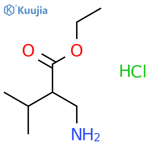 Butanoic acid, 2-(aminomethyl)-3-methyl-, ethyl ester, hydrochloride structure