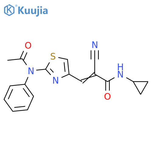 3-[2-(Acetylphenylamino)-4-thiazolyl]-2-cyano-N-cyclopropyl-2-propenamide structure