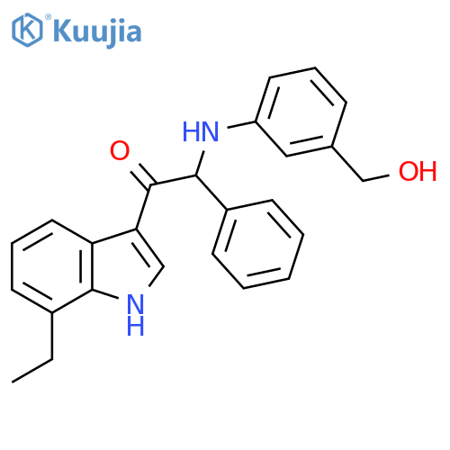 Ethanone, 1-(7-ethyl-1H-indol-3-yl)-2-[[3-(hydroxymethyl)phenyl]amino]-2-phenyl- structure