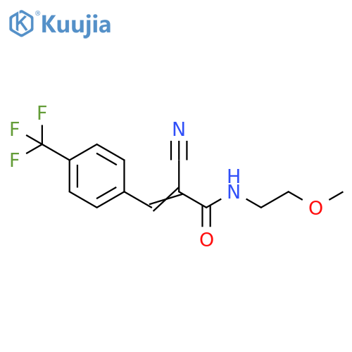 2-Propenamide, 2-cyano-N-(2-methoxyethyl)-3-[4-(trifluoromethyl)phenyl]- structure