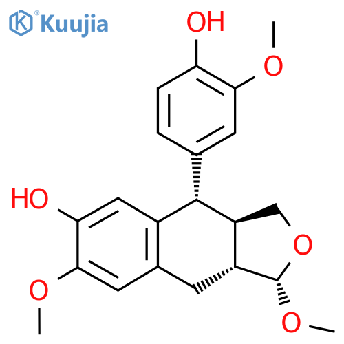 Naphtho[2,3-c]furan-6-ol,1,3,3a,4,9,9a-hexahydro-4-(4-hydroxy-3-methoxyphenyl)-1,7-dimethoxy-,(1S,3aR,4S,9aR)- structure