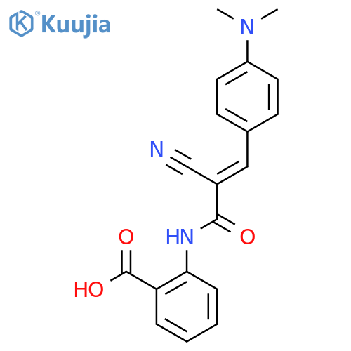 2-{2-Cyano-3-[4-(dimethylamino)phenyl]prop-2-enamido}benzoic acid structure