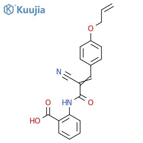 2-{2-Cyano-3-[4-(prop-2-en-1-yloxy)phenyl]prop-2-enamido}benzoic acid structure