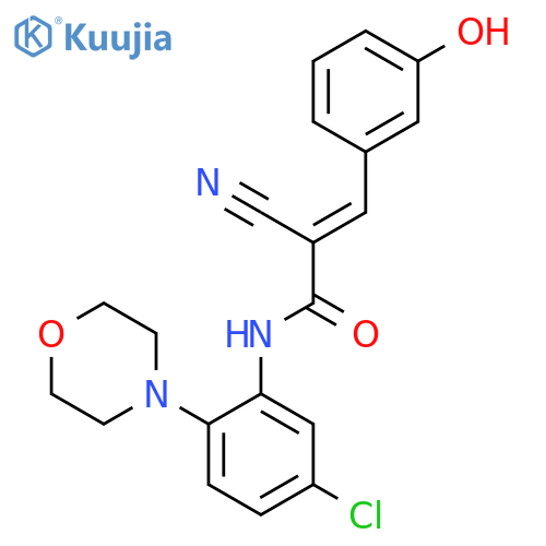 N-[5-chloro-2-(morpholin-4-yl)phenyl]-2-cyano-3-(3-hydroxyphenyl)prop-2-enamide structure