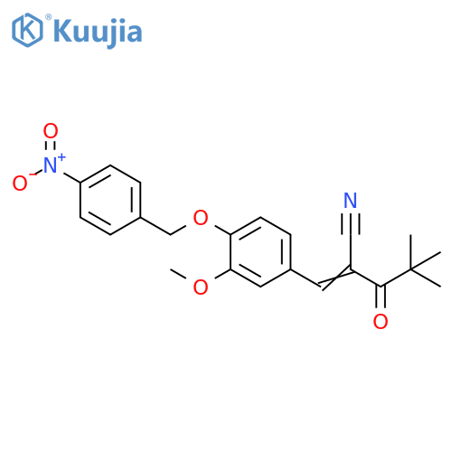 2-(2,2-Dimethylpropanoyl)-3-(3-methoxy-4-((4-nitrophenyl)methoxy)phenyl)prop-2-enenitrile structure