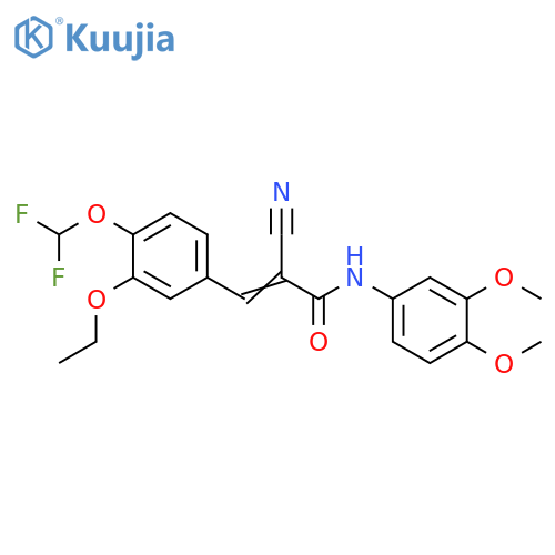 2-Cyano-3-[4-(difluoromethoxy)-3-ethoxyphenyl]-N-(3,4-dimethoxyphenyl)-2-propenamide structure