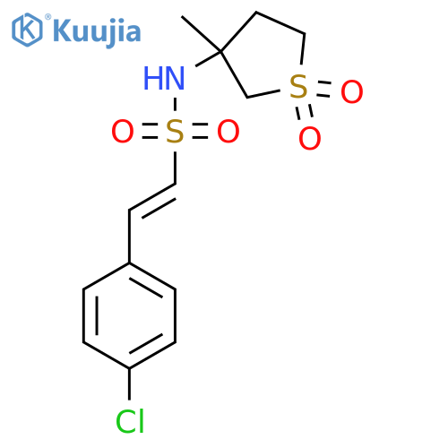 2-(4-chlorophenyl)-N-(3-methyl-1,1-dioxo-1lambda6-thiolan-3-yl)ethene-1-sulfonamide structure