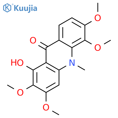 1-hydroxy-2,3,5,6-tetramethoxy-10-methyl-9-acridone structure