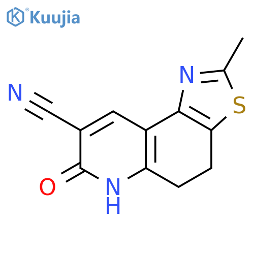 Thiazolo[4,5-f]quinoline-8-carbonitrile,4,5,6,7-tetrahydro-2-methyl-7-oxo- structure