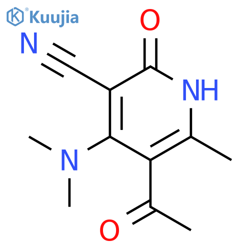 3-Pyridinecarbonitrile, 5-acetyl-4-(dimethylamino)-1,2-dihydro-6-methyl-2-oxo- structure