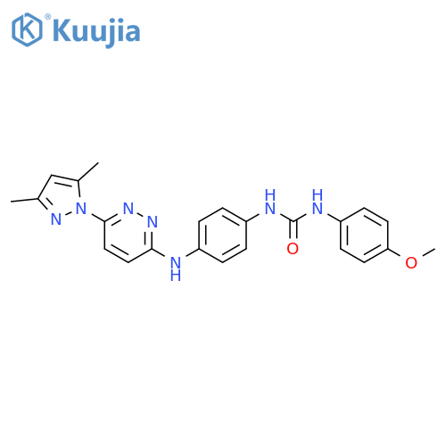 3-(4-{[6-(3,5-dimethyl-1H-pyrazol-1-yl)pyridazin-3-yl]amino}phenyl)-1-(4-methoxyphenyl)urea structure