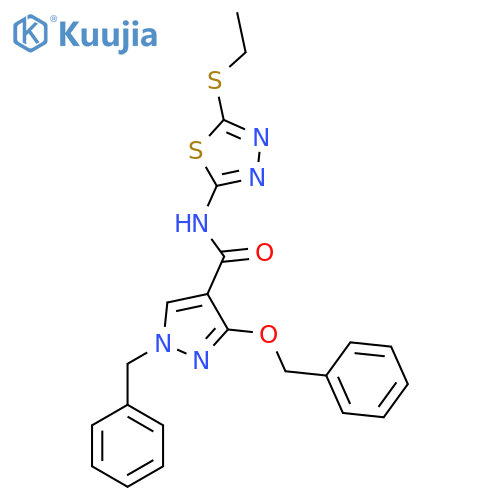 1-benzyl-3-(benzyloxy)-N-[5-(ethylsulfanyl)-1,3,4-thiadiazol-2-yl]-1H-pyrazole-4-carboxamide structure