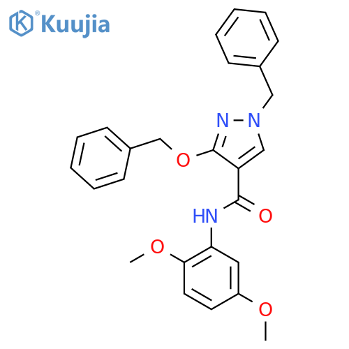 1-benzyl-3-(benzyloxy)-N-(2,5-dimethoxyphenyl)-1H-pyrazole-4-carboxamide structure