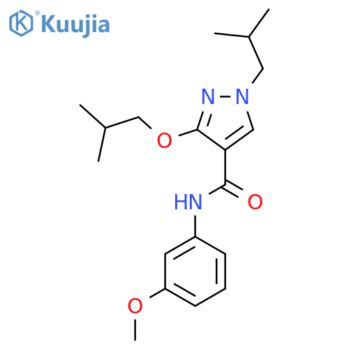 N-(3-methoxyphenyl)-3-(2-methylpropoxy)-1-(2-methylpropyl)-1H-pyrazole-4-carboxamide structure