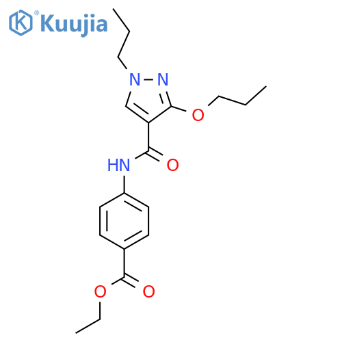 ethyl 4-(3-propoxy-1-propyl-1H-pyrazole-4-amido)benzoate structure
