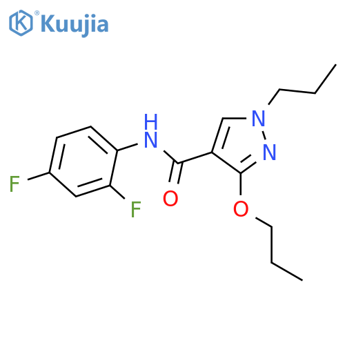 N-(2,4-difluorophenyl)-3-propoxy-1-propyl-1H-pyrazole-4-carboxamide structure