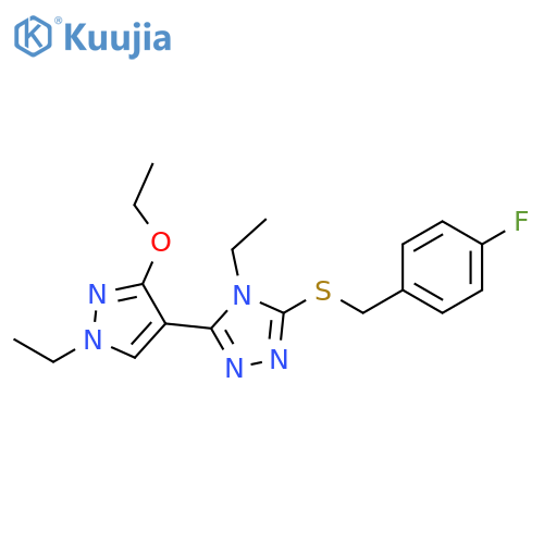 3-(3-ethoxy-1-ethyl-1H-pyrazol-4-yl)-4-ethyl-5-{[(4-fluorophenyl)methyl]sulfanyl}-4H-1,2,4-triazole structure