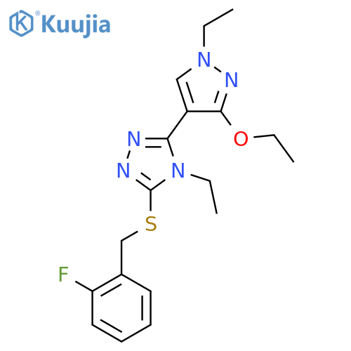 3-(3-ethoxy-1-ethyl-1H-pyrazol-4-yl)-4-ethyl-5-{[(2-fluorophenyl)methyl]sulfanyl}-4H-1,2,4-triazole structure