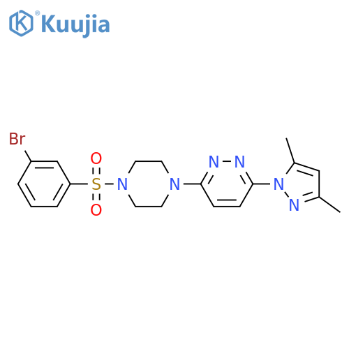 3-[4-(3-bromobenzenesulfonyl)piperazin-1-yl]-6-(3,5-dimethyl-1H-pyrazol-1-yl)pyridazine structure